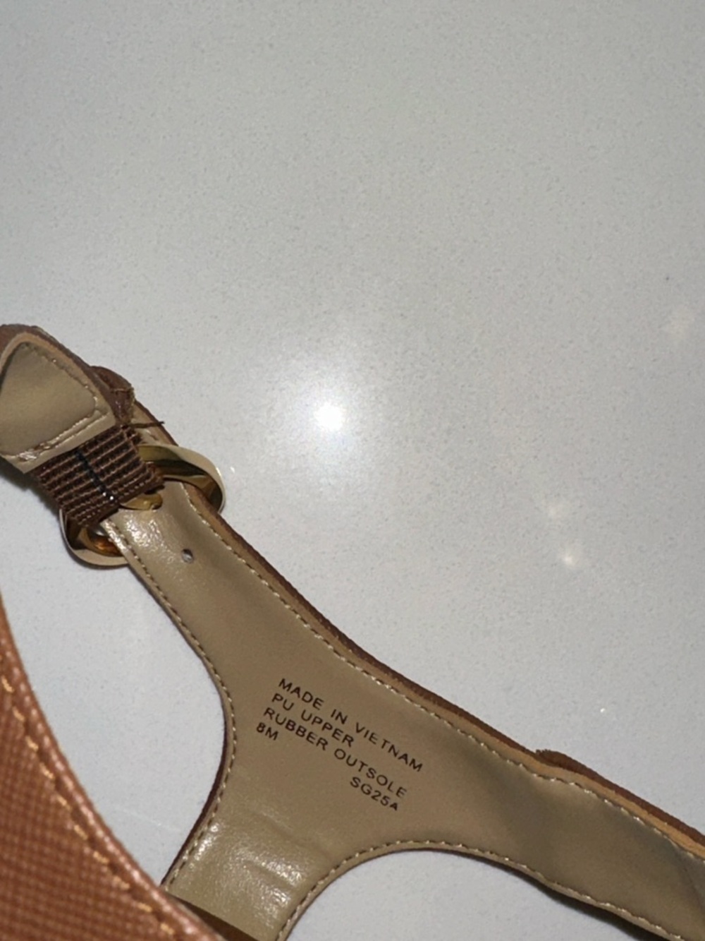 Michael Kors “Laney” brown vegan leather jute thong MK logo wedge sandals 8 - Picture 5 of 8